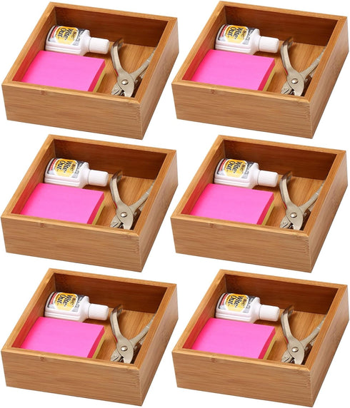 YBM Home 324-6 Drawer Organizer Storage Box, Natural, 6x6x2 inch