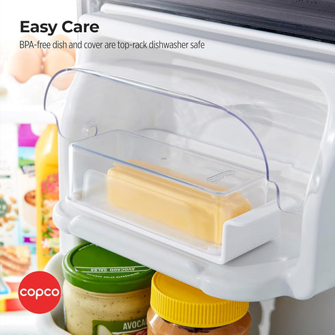 7.2 2.6 2 Inch Copco Butter Dish with Clear Lid and Measurment Guide, x x