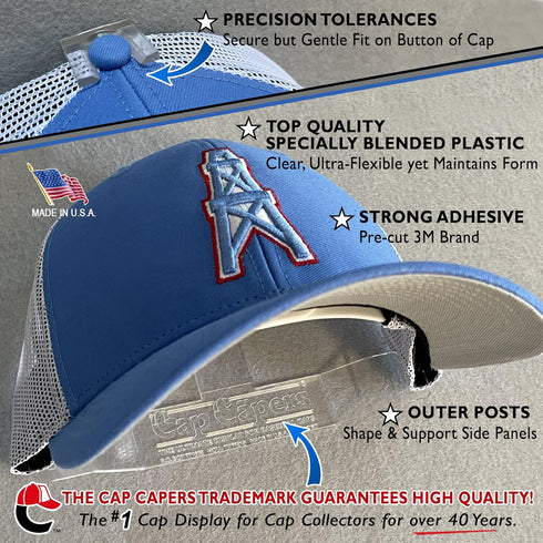 Baseball Cap Display Wall Mounted Hat Rack for Storage & Organization, Great for Collectors