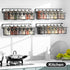Spice Rack Organizer Wall Mount, Hanging Spice Pantry Storage Shelf Organization, 4 Pack Space Saving Seasoning Organizer for Kitchen Cabinet, Door or Bathroom, Black by Mystozer