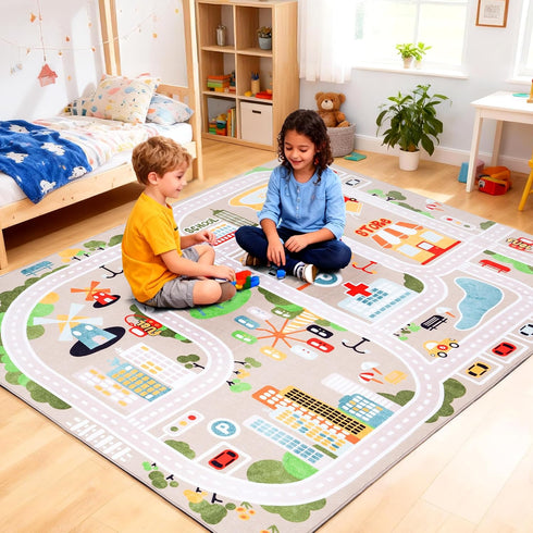 4x5 Safe(40"x60") Baby Play Mat for Floor, FT Non-Slip Nursery Rug, Extra Thick Large Area Kids Rugs, Kids Mat