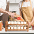 CVHOMEDECO. Wooden Egg Holder, Fresh Egg Collecting Rack for Countertop, Stackable with 24 Eggs, Home Kitchen