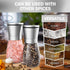 Set 4 Home EC Original Stainless Steel Sea Salt and Pepper Grinder of - Adjustable Ceramic - Glass Salt and Pepper
