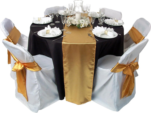 White Polyester Folding Chair Cover for Events