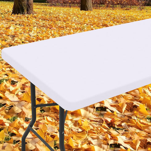 Smiry Waterproof Rectangle Picnic Table Cloth, Elastic Fitted Tablecover for 5 Foot Tables, Washable Polyester