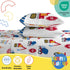 Set 4 Set Sunny Side Up Construction Zone Full Sheet - Piece Kids Bedding Includes Pillow Cover - Super Soft Trucks