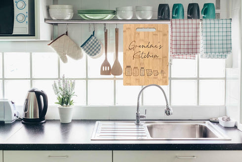 Grandma Gift: Measurements Conversion Chart Decor Cutting Board, Perfect for Home Kitchen, Camping, BBQ