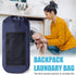 Laundry Bag Backpack, Portable with Adjustable Straps, Travel Dirty Laundry Bag for College (Dark Blue)