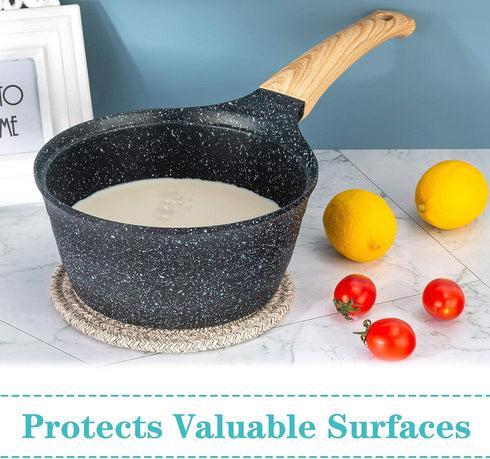 Trivets for Hot Dishes, Pots and Pans, Heat Resistant Mat with Storage Basket, Pot Holders for Kitchen, Farmhouse Decor