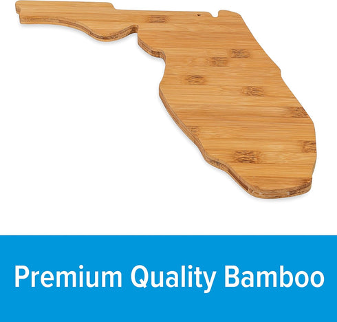 Camco 53111 Bamboo Cutting Board, Florida-Shaped, Moisture Resistant for Kitchen Use or Wall Decoration