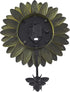 Wall Hanging Flower Clock with Analog Number Face, Sunflower Design