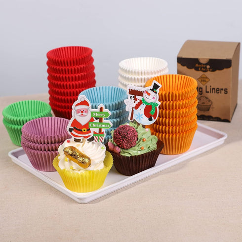 200pcs Standard Blue Cupcake Liners for Baking, Food-Grade Greaseproof Parchment Muffin Liners