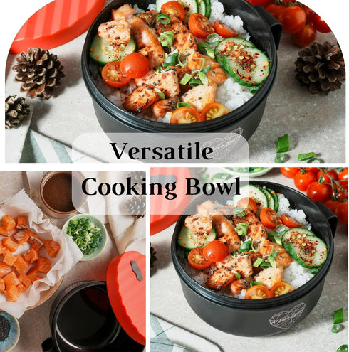 AI LOVE PEACE Ramen Bowl, Large 40 oz Microwave Ramen Cooker, Portable Noodle Bowl for Home Office Dorm Room
