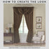Elrene Home Fashions Versailles Room-Darkening Faux-Silk Waterfall Window Valance, 52" x 36", Chocolate Brown