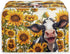 Sunflower Cow Printed Toaster Cover, 4 Slice Anti Fingerprint Oven Dust Cover for Small Kitchen Appliances