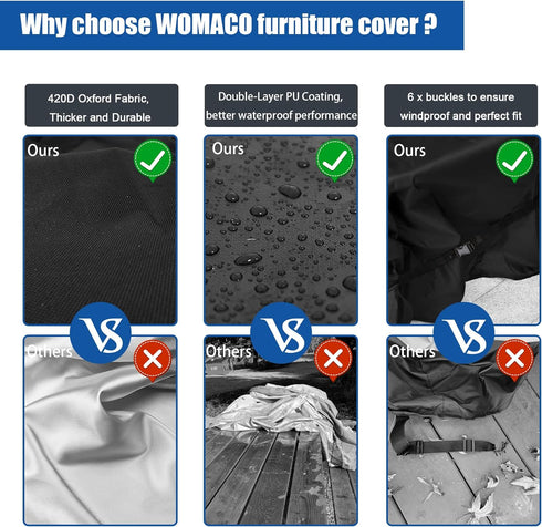 41.3" 24.4" 32.3" WOMACO Outdoor Dining Cart Cover, Waterproof Prep Table Cover for Movable Double Shelf Worktable