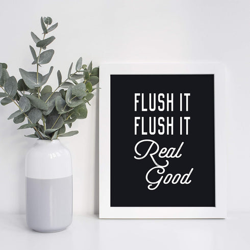 Brooke & Vine Funny Bathroom Decor, Hip Hop 80’s 90’s Music Posters, Wall Art Prints, Unframed Set of 4