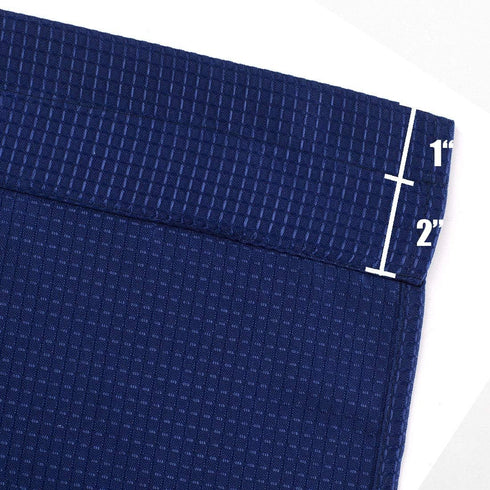 Valea Home Waffle Weave Textured Bathroom Window Curtains, Water Repellent Short Kitchen Tiers 24 inch Length, Navy Blue