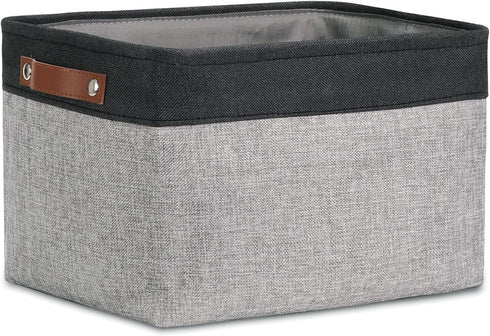 DULLEMELO Fabric Storage Basket for Organizing Clothes, Toys, Towels, Laundry, Nursery - Black & Gray