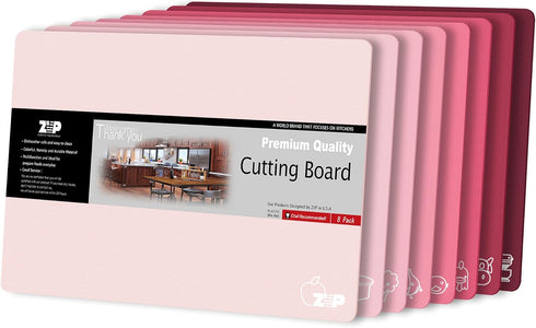 ZVP Plastic Cutting Boards, Flexible Chopping Mats, Gradient Pink Non-Slip, BPA Free, Dishwasher Safe