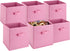 Handy Laundry Foldable Cube Storage Bins, 6 Pack Decorative Fabric Organizers for Shelf, Closet, or Underbed (Pink)