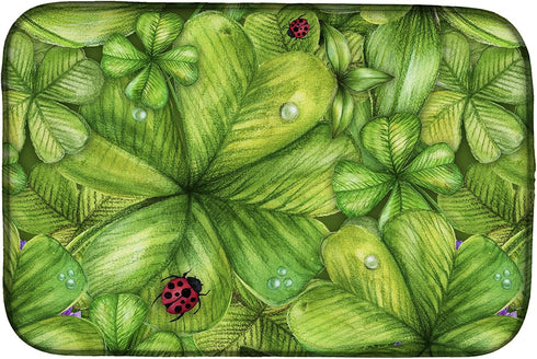 Caroline's Treasures BB5754DDM Shamrocks and Ladybugs Dish Drying Mat, Absorbent Pad for Kitchen Counter (14 x 21",