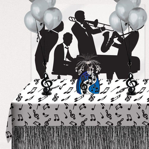 54? 108? Beistle Musical Notes Tablecover, x ? Plastic Table Cloth, Music Notes Party Decorations, Music Themed Party