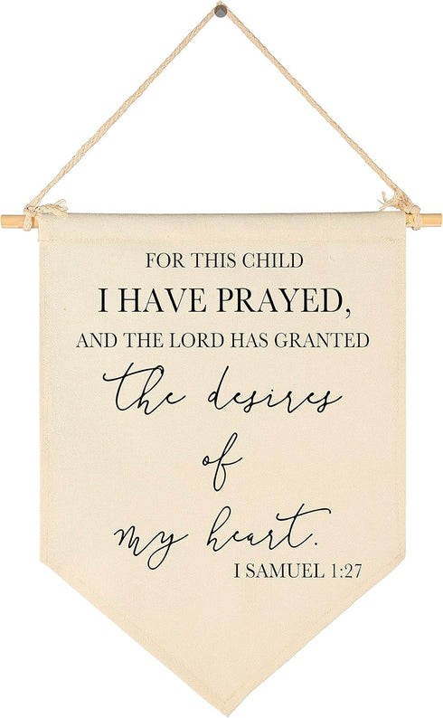 FYSIA for This Child I Have Prayed- Canvas Hanging Pennant Flag Banner Wall
