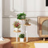 4 TMJ073R IBUYKE Tier Plant Stand Indoor, Metal Wood Plant Shelf for Multiple Plants, Small Tiered Corner Flower Pot