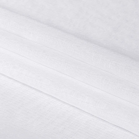 DWCN White Sheer Curtains - Set of 2 Panels, Faux Linen Look Grommet Window Drapes for Bedroom Living Room