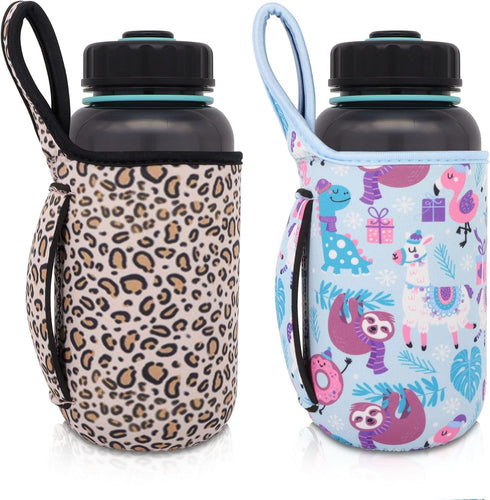 AJLTPA 2Pack Reusable Neoprene Insulator Water bottle Carrier holder Sleeves with Handle for