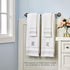 SKL Home Casual Monogram Hand Towel - 2-Pack, E, 16x26, White