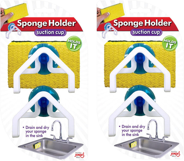 Jokari Suction Cup Kitchen Sponge Caddy 4 Pack. Stick to Any Type