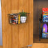 MaraFansie Hanging Kitchen Baskets, Over the Cabinet Door Organizer, No Drilling Adhesive Basket, 2 Pack, Black