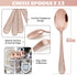 E-far 12-Piece Copper Coffee Spoons, 6-Inch Stainless Steel Espresso Spoons, Small Metal Spoons for Coffer/Sugar/Tea, Hammered Design & Rust Free, Mirror Finish