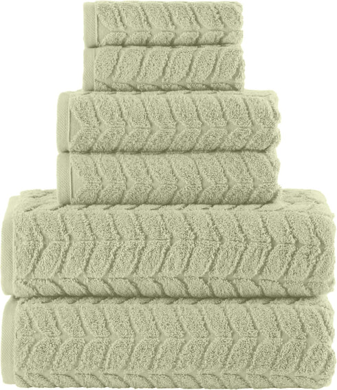 Elegant Comfort Luxury 6-Piece 100% Turkish Cotton Jacquard Braided Textured Premium Hotel