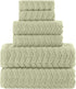 Elegant Comfort Luxury 6-Piece 100% Turkish Cotton Jacquard Braided Textured Premium Hotel