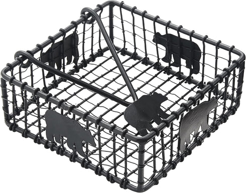 Park Designs Black Bear Wire Beverage Napkin Holder, Lodge Style