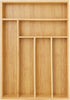 Juvale Bamboo Silverware Drawer Organizer, 6 Slots Wooden Cutlery Tray Holder for Kitchen, 14.5 x 10.25 x 1.75 In