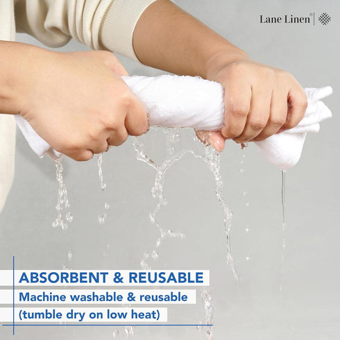 12 Set -100% LANE LINEN PC Wash Cloths Bathroom Cotton Highly Absorbent Washcloths Bulk, Premium Spa & Hotel Quality
