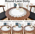 24 Inch Wolkemer Elegant White Lace Jacquard Round Doily Tablecloth Table Topper Decoration Cover for Home Dresser