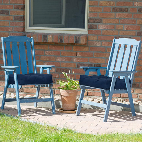 Set 2 4 Inch 21"X21" 2 Pack Giantex of Tufted Patio Cushions, Thick Outdoor Chair Pads, Waterproof and High Elasticity