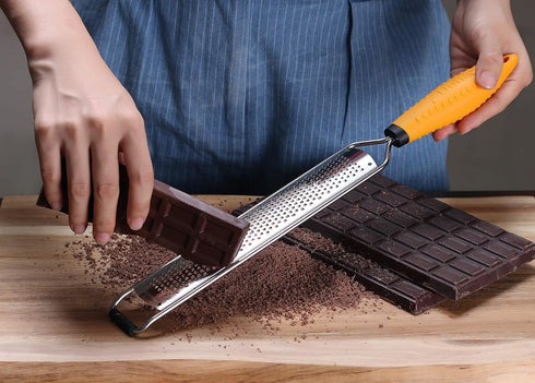 Deiss PRO Citrus Lemon Zester & Cheese Grater - Razor-Sharp Stainless Steel Blade, Dishwasher Safe
