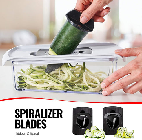 Fullstar Mandoline Slicer, 11 in 1 Kitchen Gadgets, Cucumber Slicer, Cheese Grater, Veggie Slicer, Safety Glove