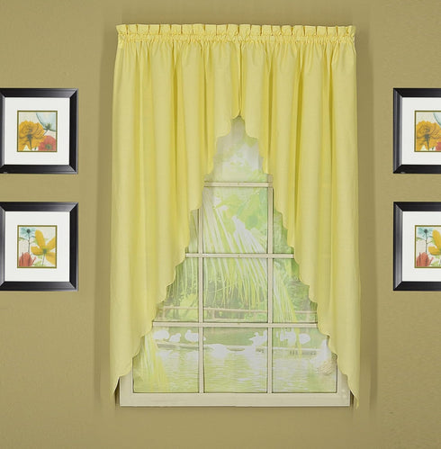 Today's Curtain Buttercup Orleans Scallop Curtain, 63" Swagger Pair, 80" W x 63" L
