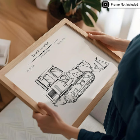 4-Piece Bulldozer 8x10 Poster Master Vintage Construction Blueprint Poster - Patent Print - Concrete Transporting Truck