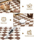 5x7 Washable Checkered Rugs for Bedroom, Brown and White Area Rug for Living Room, Geometric Faux Wool Carpet for Kids