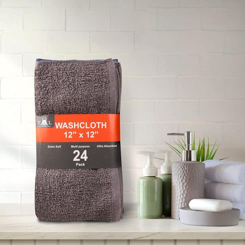 T & L Towel and Linen Mart 100% 24 Pack Set Pack 24) Towel and Linen Mart Cotton - Wash Cloth - Flannel Face Cloths