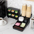 Mind Reader Tea Storage Cup and Condiment Station, Set of 2 Countertop Organizer for Kitchen (Black)
