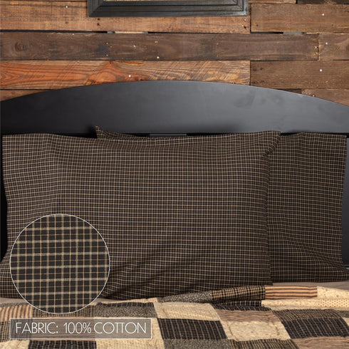 VHC Brands Kettle Grove Standard Pillow Case Set of 2, 21x30 Inch Country Primitive Bedding Accessory
